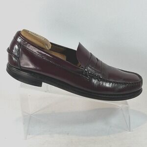 Vintage Sebago Penny Loafers Men's 10.5B Oxblood Slip On Handsewn Dress Shoes
